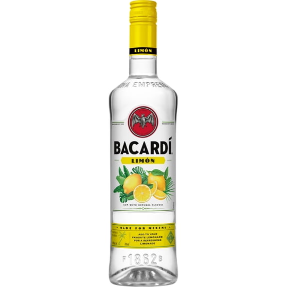 BACARDI Limon Rum, Gluten Free, 750 mL Bottle, ABV 35%