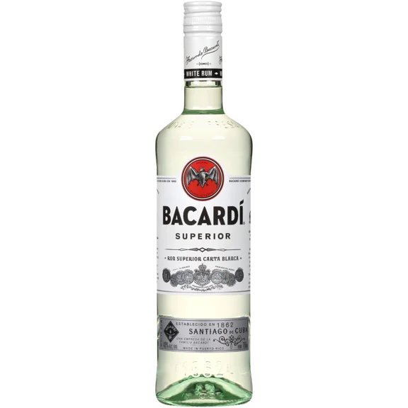BACARDI Superior White Rum, Gluten Free, 750 mL Bottle, ABV 40%
