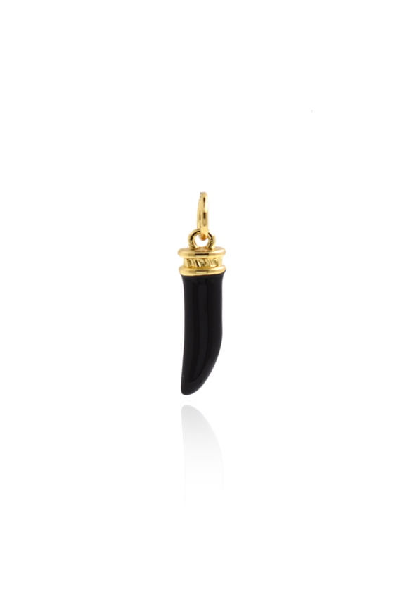 Dainty Gold Italian Luck Horn Pendant,Enamel Chili Cornicello Charm,Minimalist Bracelet Earring Jewelry Making 17.5x5mm 10cs