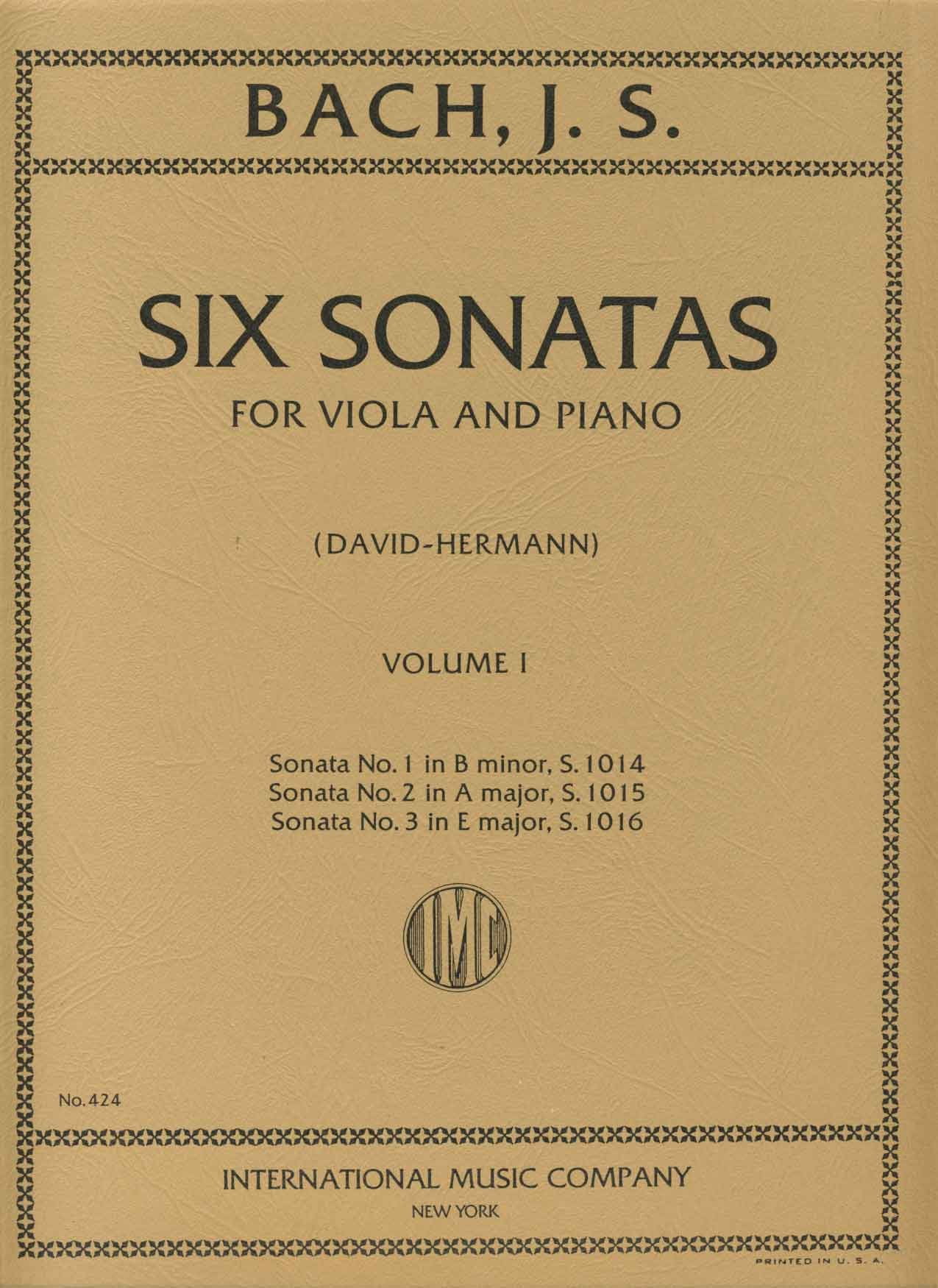 BACH - Sonatas (6) de Violin Vol.1: nº 1 a 3 para Viola y Piano (David ...