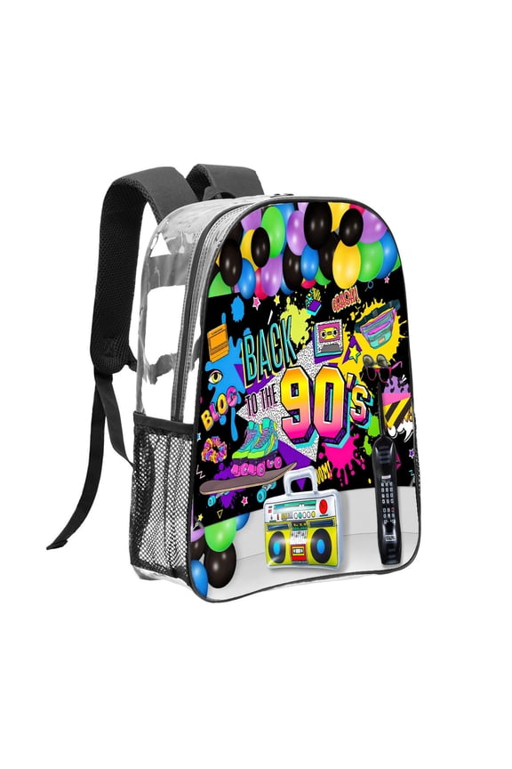 BACK 80 90 Pattern Transparent Backpack Lightweight And fashionable Showcasing Personality And Leading The Trend