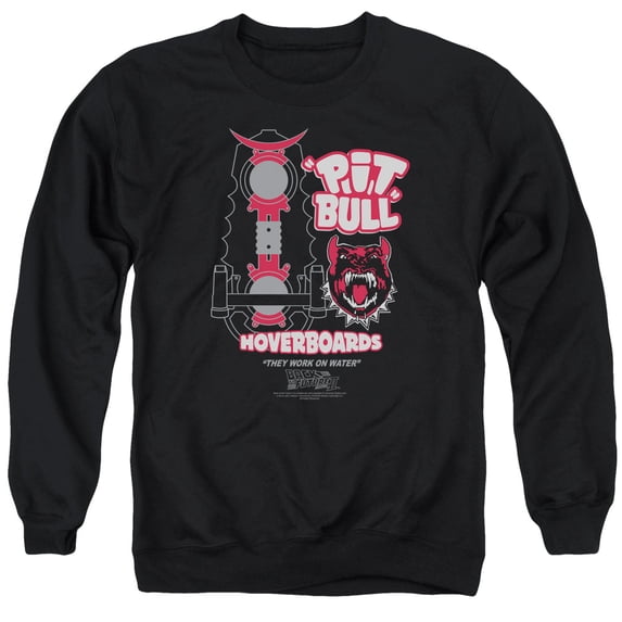 BACK TO THE FUTURE II/PIT BULL - ADULT CREWNECK SWEATSHIRT - BLACK - MD