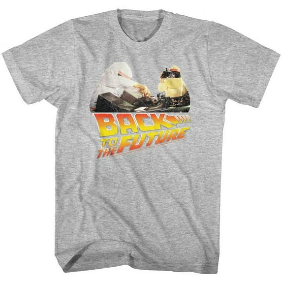 Back To The Future Working Gray Heather Adult T-Shirt