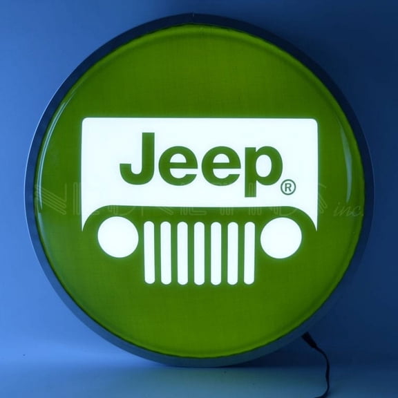 BACKLIT LED LIGHTED SIGN JEEP GREEN  7JEEPG