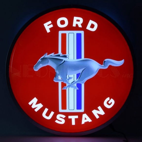 BACKLIT LED LIGHTED SIGN MUSTANG  7MSTNG