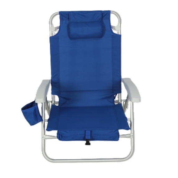 Mainstays Backpack Beach Chair with Aluminum Frame, Royal Blue