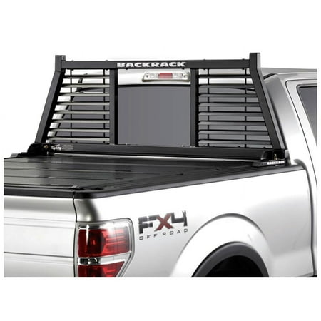 BACKRACK by RealTruck Half Louvered Rack Frame Only | Black, No Drill | 147LV | Compatible with 1999-2024 Ford F-250/F-350/F-450; 2017-2024 Ford F-550