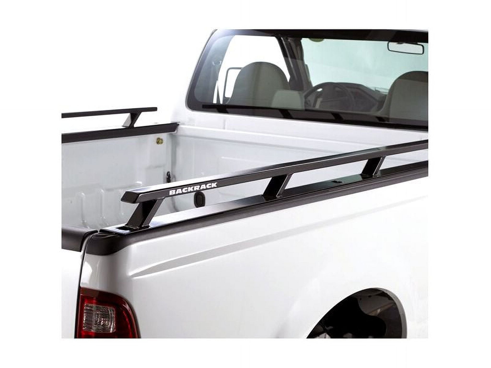 Black Side Rails BACKRACK by RealTruck Side Rails to use w/ Standard Bed | Black, No ...