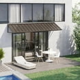thumbnail image 1 of BACKYARD BEAUTIFUL Metal Awning 100" x 36", Front Door and Window Canopy with Powder-Coated Frame, Weather Resistant Sun and Rain Shelter for Patio, Entrance, Porch and Balcony, Dark Gray, 1 of 9