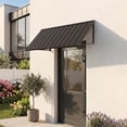 thumbnail image 1 of BACKYARD BEAUTIFUL Metal Awning 60" x 36", Front Door and Window Canopy with Powder-Coated Frame, Weather Resistant Sun and Rain Shelter for Patio, Entrance, Porch and Balcony, Brown, 1 of 9