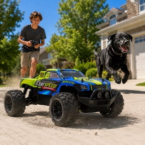 BACUS RC Off-Road Vehicle High-Speed Multi-Terrain 1:15 Scale 21MPH LED Lights Shock Absorbers Sturdy PVC Shell