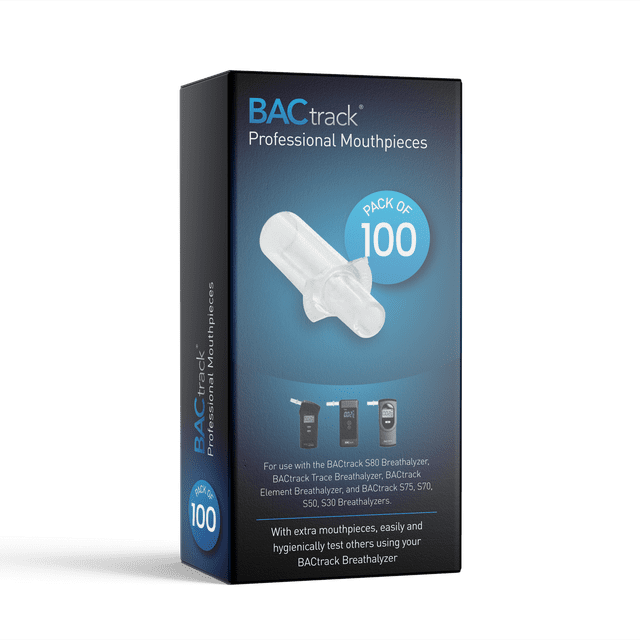 BACtrack Professional Breathalyzer Mouthpieces (100 Count) | Compatible with BACtrack S80, Trace, Scout, Element & S75 Breath Alcohol Testers