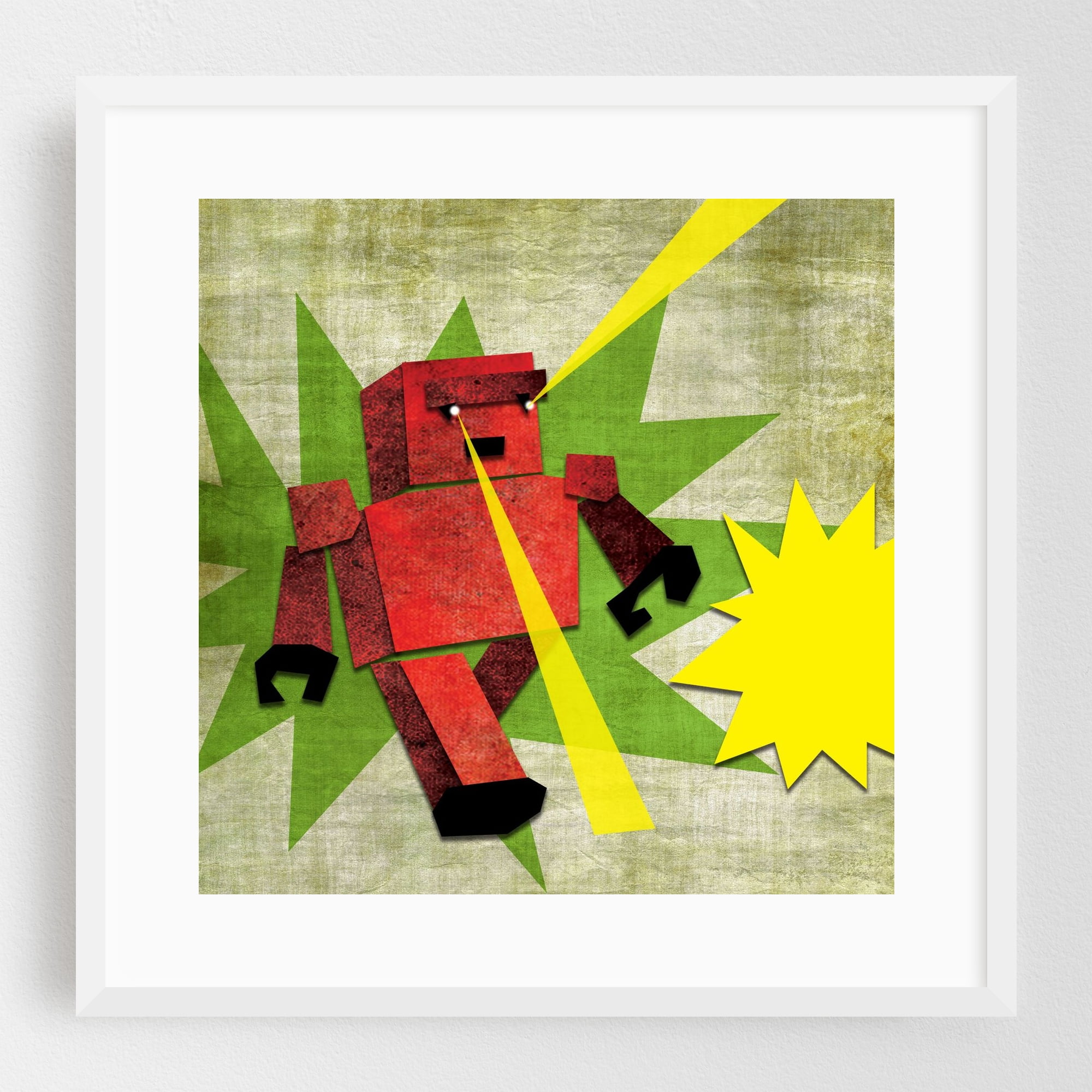 BAD ROBOT - Mixed Media Geometric Pop Art Modern Art Abstract Humor Sci ...