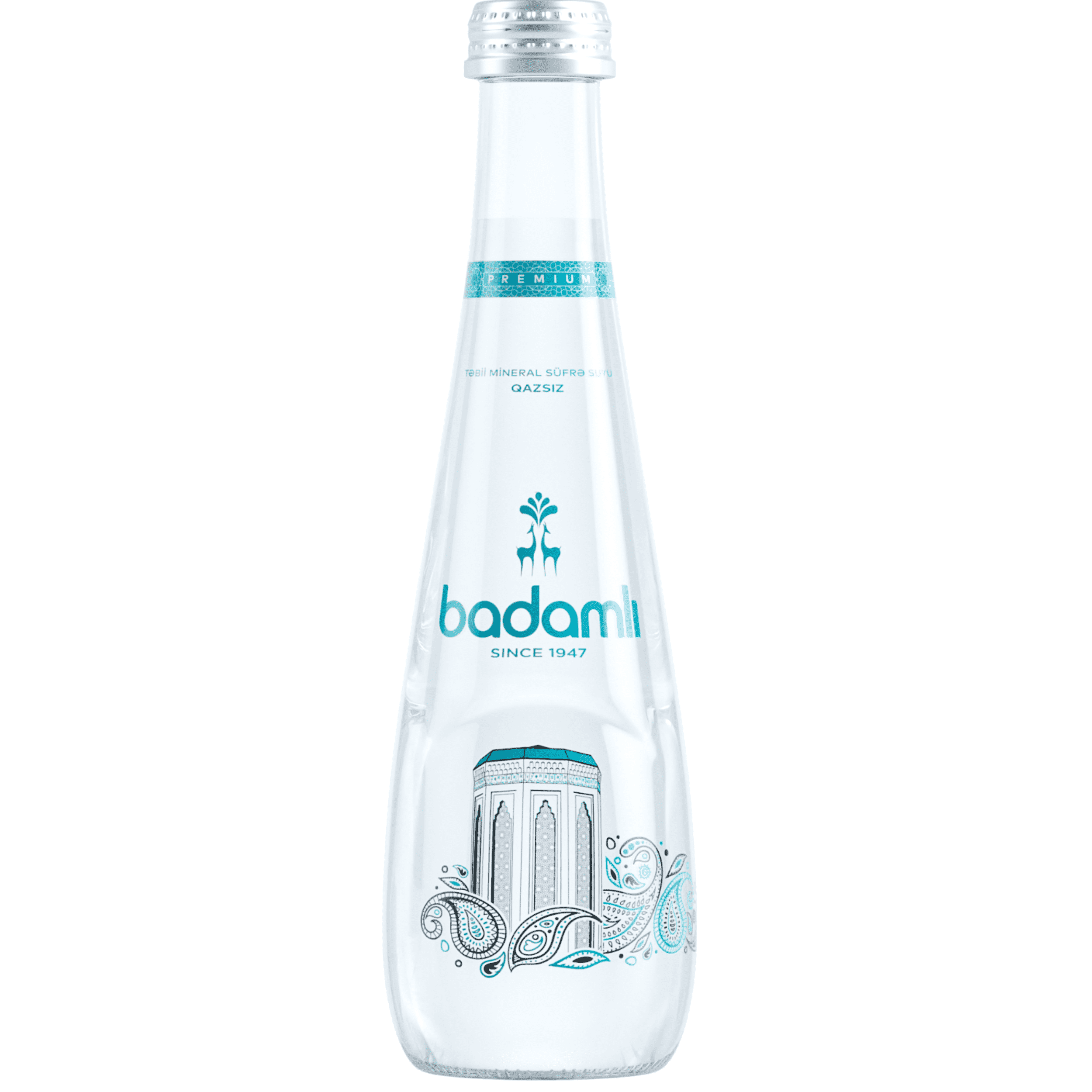 BADAMLI Premium Naturally Sparkling Mineral Water | pH 7.5, 11.2 fl oz | Ideal Mineral Composition | Pack of 15 | Glass Bottle