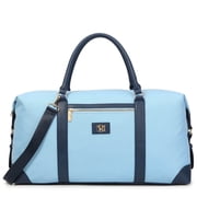 BADGLEY MISCHKA Barbara XL Canvas Tote Weekender Travel Bag Light Blue