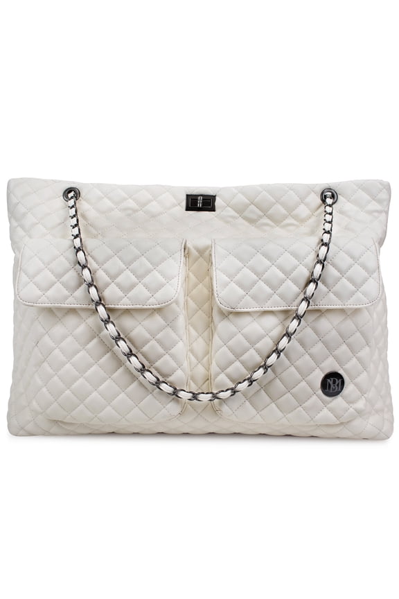 Diana Quilted Vegan Leather Weekender Tote Bag