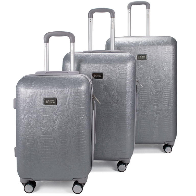 BADGLEY MISCHKA BMLUGSETSNSIL Snakeskin 3 Piece Expandable Luggage