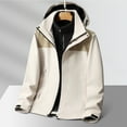 thumbnail image 1 of BADHUB 3-in-1 Winter Coat for Men Big & Tall Rain Coat Detachable Fleece Lined Warm Rain Jacket Adjustable Cuffs Hooded Windbreaker Color Block Outdoor Hiking Snow Jacket Winter Clearance, 1 of 8