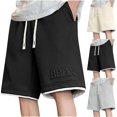 thumbnail image 1 of BADHUB Big and Tall Drawstring Shorts for Men Baggy Elastic Waist Running Basketball Shorts Casual Solid Color Lightweight Shorts Deals Black XXL, 1 of 6