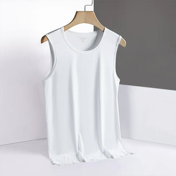 BADHUB Big and Tall Tank Tops for Men Cooling Quick Dry Summer Lightweight Sleeveless Workout Shirts White XXXXL
