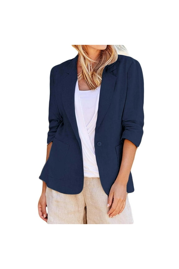 Blazers for Women Business Casual,Plus Size Open Front Long Sleeve Blazer Jacket 2023 Fashion Lightweight Work Office Suit Jackets