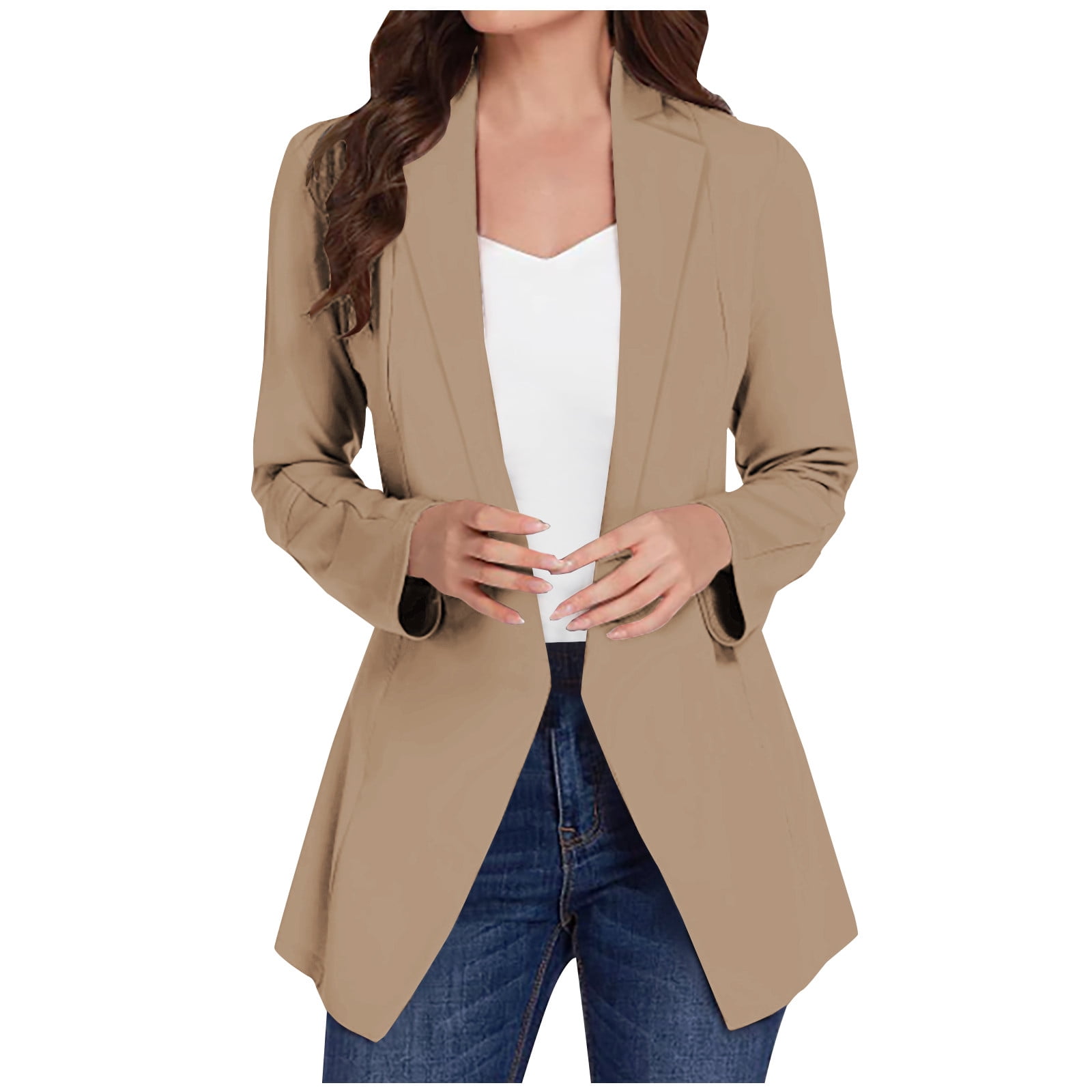 Women's Casual Blazers Open Front Long Sleeve Work Office Suit Jackets Blazer Business Casual Outfits