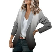 BADHUB Blazers for Women Business Casual,Solid Color Blazer Cardigan Lightweight Open Front Suits Jacket Lapel Long Sleeve for Daily/Work