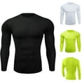 thumbnail image 1 of BADHUB Workout Shirts for Men Quick Dry Athletic Lg Sleeve Tee Shirt Breathable Stretch Tight Shirts Black XXXL, 1 of 4