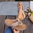 thumbnail image 1 of BADHUB Flower Orthopedic Sandals for Women with Arch Support Dressy Casual Flip Flops Beach Walking Summer Comfortable Sandals Khaki 42, 1 of 6