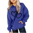 thumbnail image 1 of BADHUB Girls Boys Valentine's Hoodies Sweatshirts Casual Cute Long Sleeve Crew Neck Tween Girls Loose Fit Pullover Tops Dark Blue 3 Years, 1 of 4