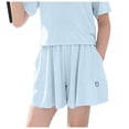 thumbnail image 1 of BADHUB Girls Shorts 2 in 1 Flowy Shorts with Pocket Athletic Skorts for Girls Lightweight Running Tennis Skirts Blue 11 Years, 1 of 5