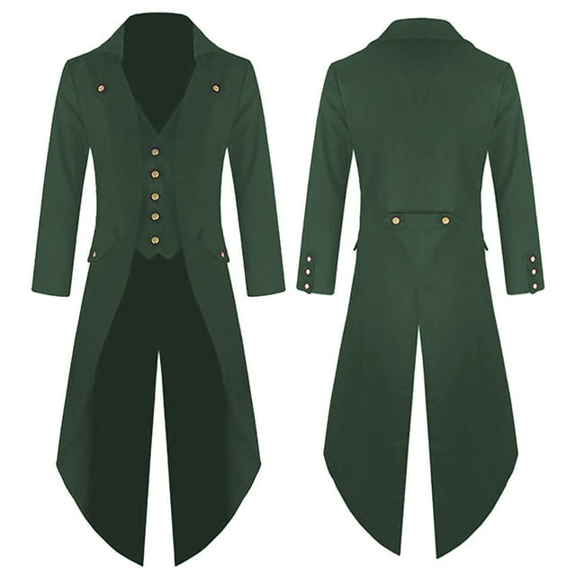 BADHUB Halloween Gift Mens Steampunk Gothic Jacket Victorian Tailcoat