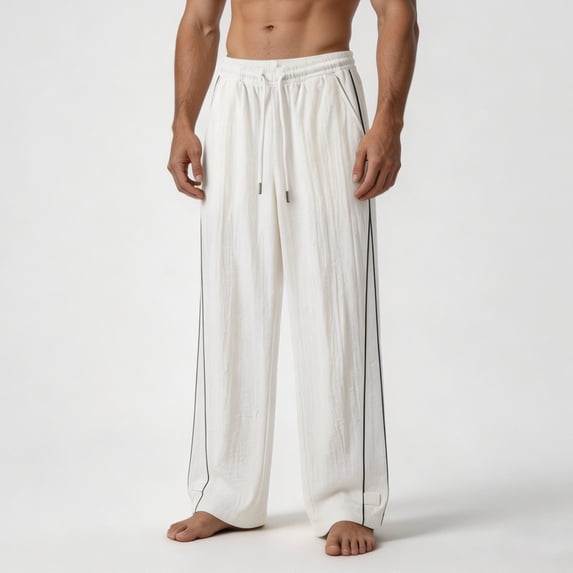 BADHUB Men Sweatpants with Pockets Lightweight Athletic Pant Traning Track Pants Joggers Hiking Running Workout White XS