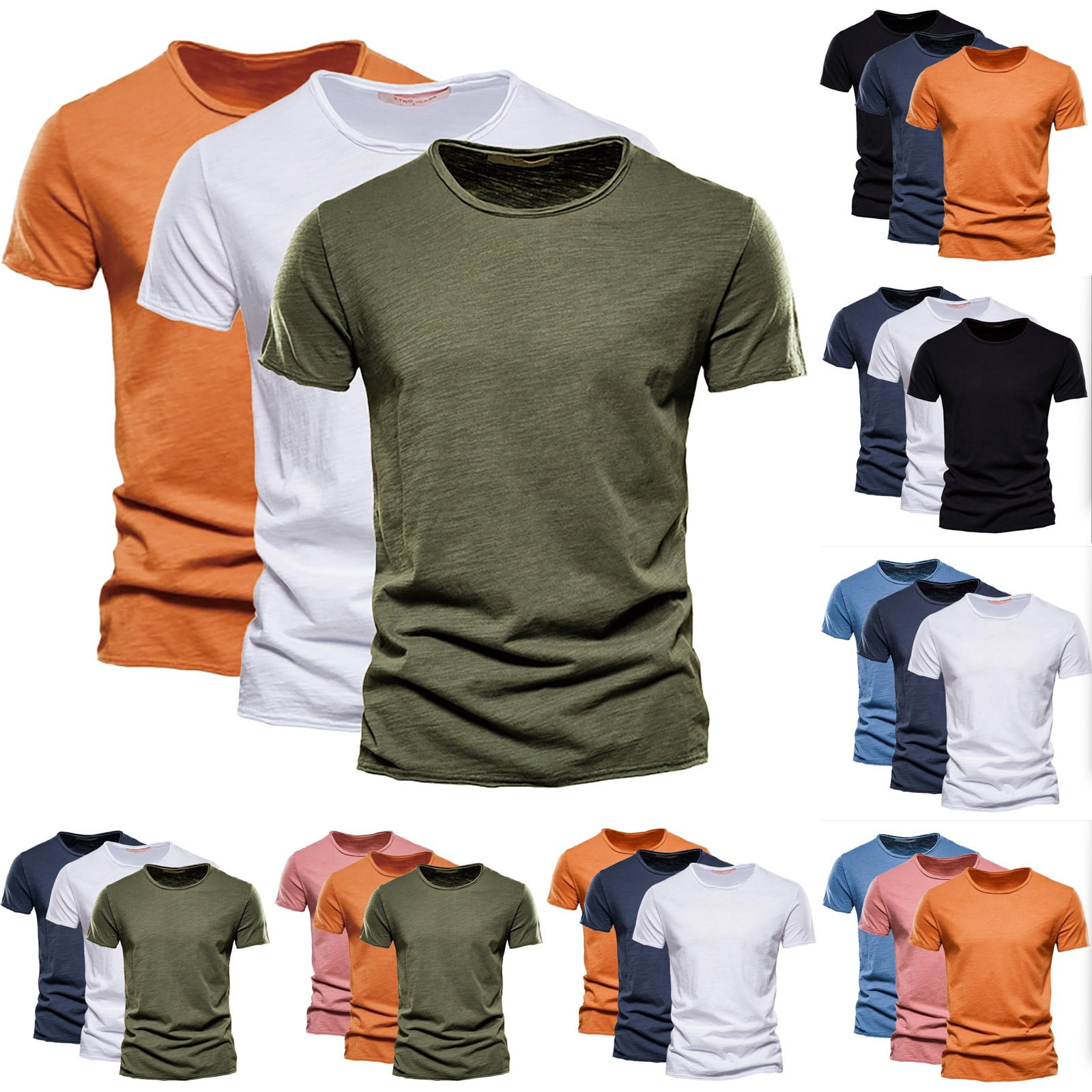 Elesomo Women's Summer Basic T-Shirts - Short Sleeve Crew Neck Slim Fit Tee Tops (Cotton Blend, Multiple Colors) - View #4