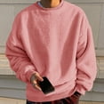 thumbnail image 1 of BADHUB Men's Big and Tall Fuzzy Sweatshirts Casual Long Sleeve Sherpa Fleece Fashion Crewneck Pullover Shirts Pink XL, 1 of 4