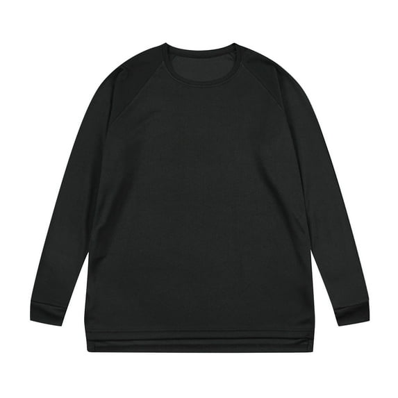 BADHUB Men's Big and Tall T-Shirts Long Sleeve Quick Dry Sun Protection Hiking Fishing Workout Shirts Black XL