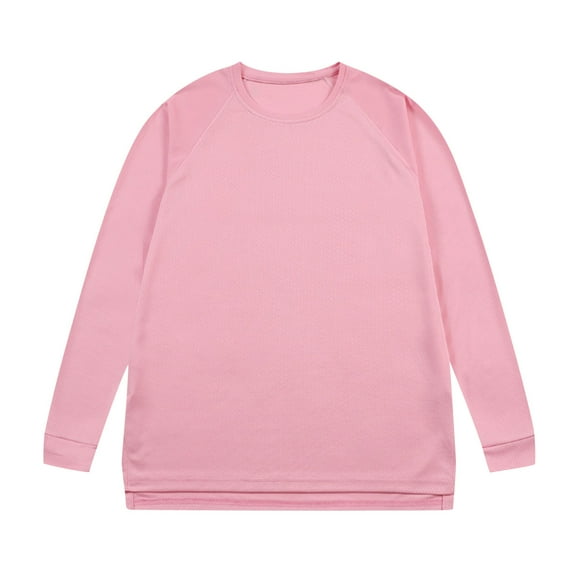 BADHUB Men's Big and Tall T-Shirts Long Sleeve Quick Dry Sun Protection Hiking Fishing Workout Shirts Pink 2XL