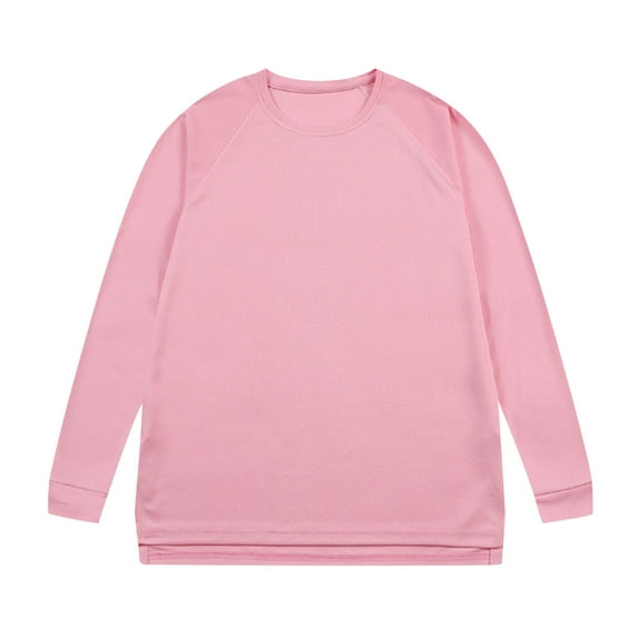 BADHUB Men's Big and Tall T-Shirts Long Sleeve Quick Dry Sun Protection Hiking Fishing Workout Shirts Pink 2XL