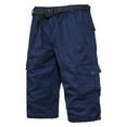 thumbnail image 1 of BADHUB Men's Cargo Shorts Multi-Pocket Stretch Knee Lenght Outdoor Hiking Work Bermuda Shorts Navy XXXL, 1 of 5
