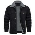 thumbnail image 1 of BADHUB Men's Corduroy Jacket Sherpa Lined Fleece Trucker Jackets Cotton Turn-down Collar Jacket Windproof Warm Winter Coat S-2XL, 1 of 3
