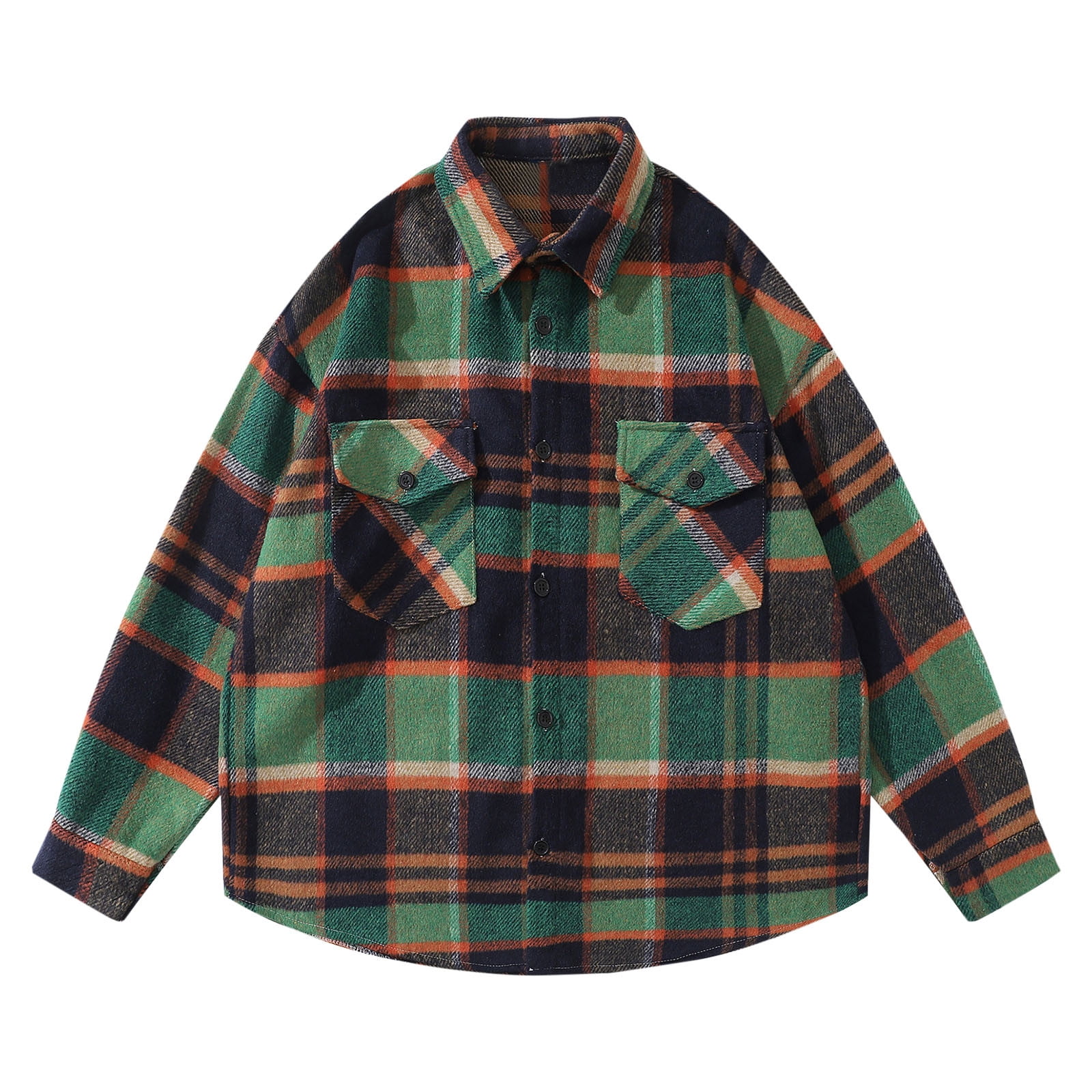 BADHUB Men's Flannel Plaid Shirts Clearance Sales Casual Long Sleeve