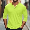 thumbnail image 1 of BADHUB Men's Henley Shirts Casual Long Sleeve Button Classic T-Shirt with Pocket Rose Gold S, 1 of 6