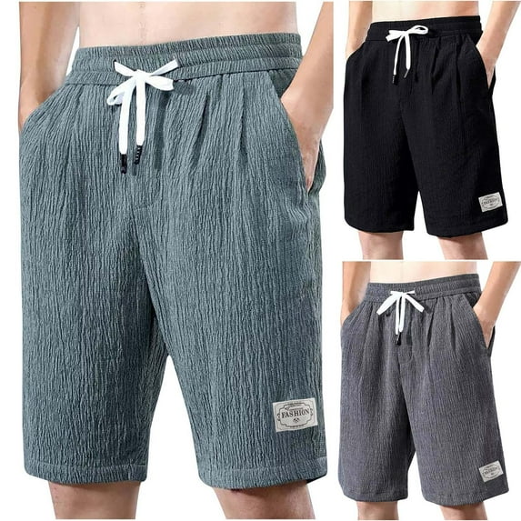 BADHUB Men's Ice Silk Shorts Casual Drawstring Elastic Waistic Athletic Shorts Big & Tall Running Active Sweat Shorts Black XXXXL