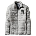 thumbnail image 1 of BADHUB Men's Lightweight Puffer Jacket Stand Collar Windproof Winter Coat American Flag Printed Coat Full Zip Plain Thermal Jacket Holiday Deals, 1 of 2