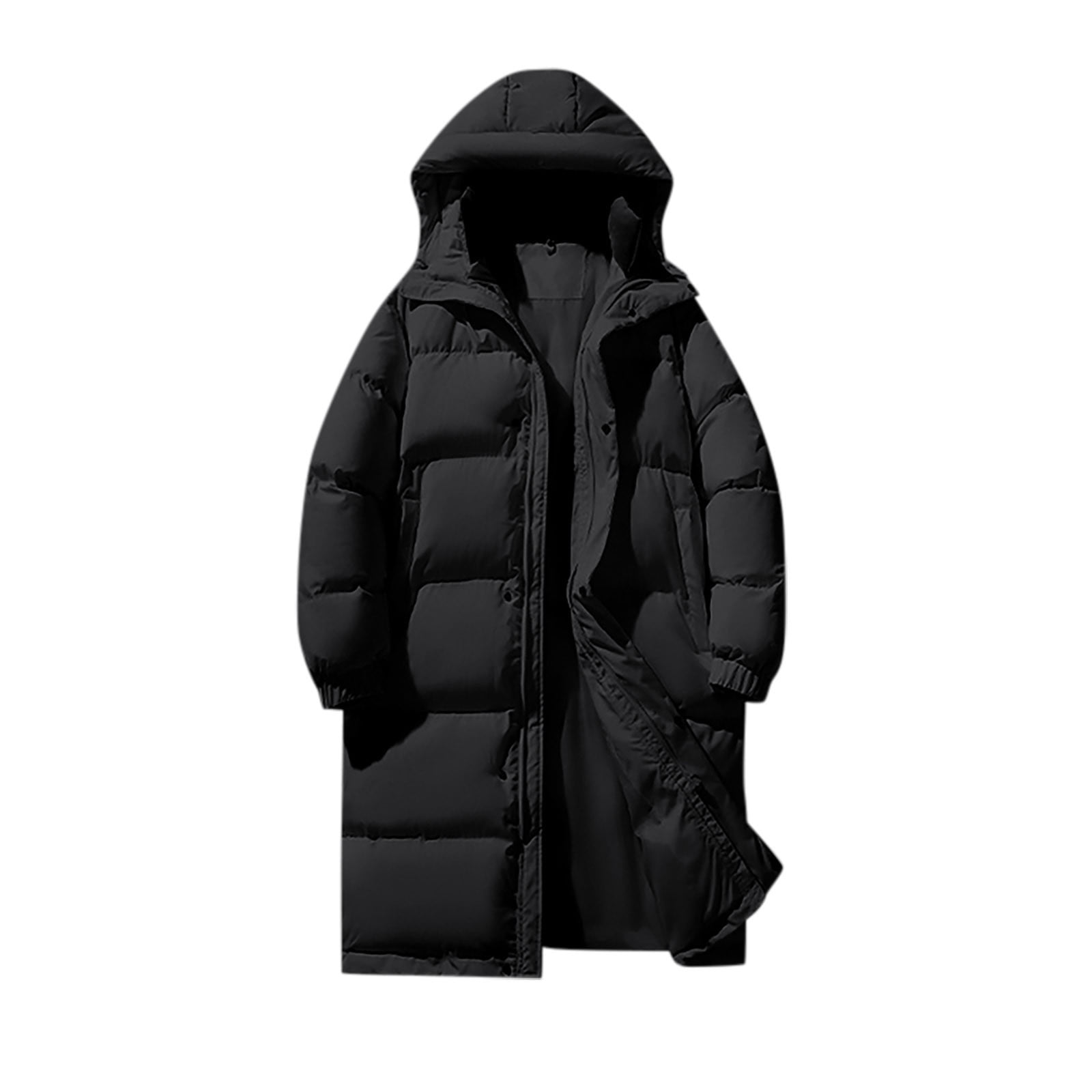 BADHUB Men's Long Coats Winter Puffer Jacket Hooded Water-Repellent ...
