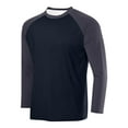 thumbnail image 1 of BADHUB Men's Long Sleeve Baseball T-Shirts Crewneck Colorblock Raglan Jersey Casual Lightweight Tee Pullover Rose Gold L, 1 of 2