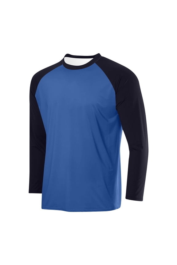 Men's Long Sleeve Baseball T-Shirts Crewneck Colorblock Raglan Jersey Casual Lightweight Tee Pullover Silver 2XL