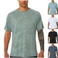 thumbnail image 1 of BADHUB Men's Quick Dry Athletic T-shirts Short Sleeve Crew Neck Running Gym Tees Lightweight Performance Workout Tshirt Tops Summer Savings White L, 1 of 8