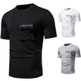 thumbnail image 1 of BADHUB Men's Slim Fit Short Sleeve T Shirts Zipper Pocket Lightweight Crew Neck Tee Shirt Solid Color Soft T Shirt Black XL, 1 of 5