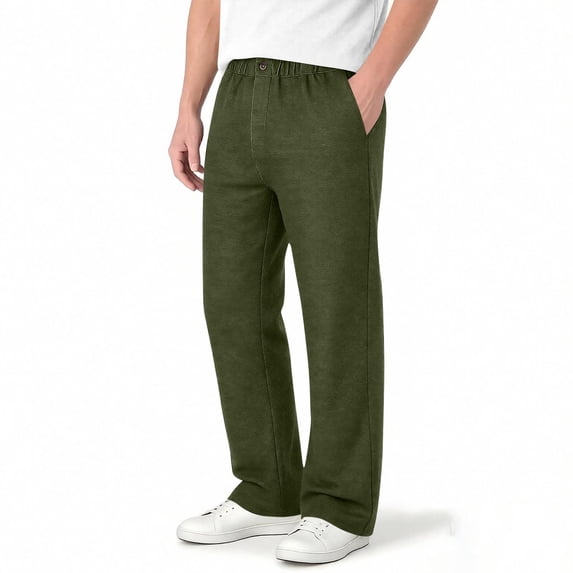 BADHUB Men's Straight Leg Pants Casual Loose Fit Stretch Pant Elastic ...